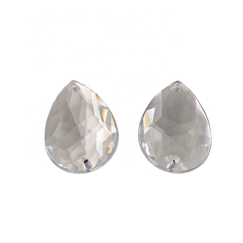 Free sample 3D DIY Flat Back Glass Crystal Drop Around Acrylic AB Diamond Sew On Rhinestone