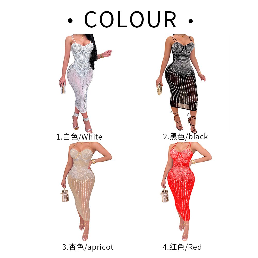 dresses women lady elegant party birthday women Nightclub Rhinestone Dress evening dresses