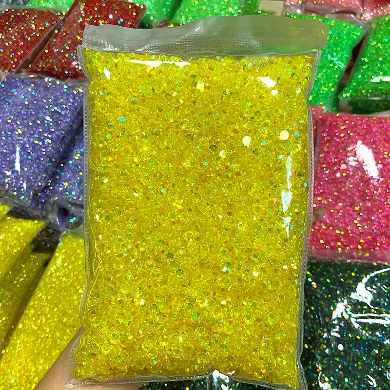 Wholesale 2mm 3mm 4mm 5mm 6mm Flatback AB Jelly Transparent Resin Rhinestone For DIY Decoration