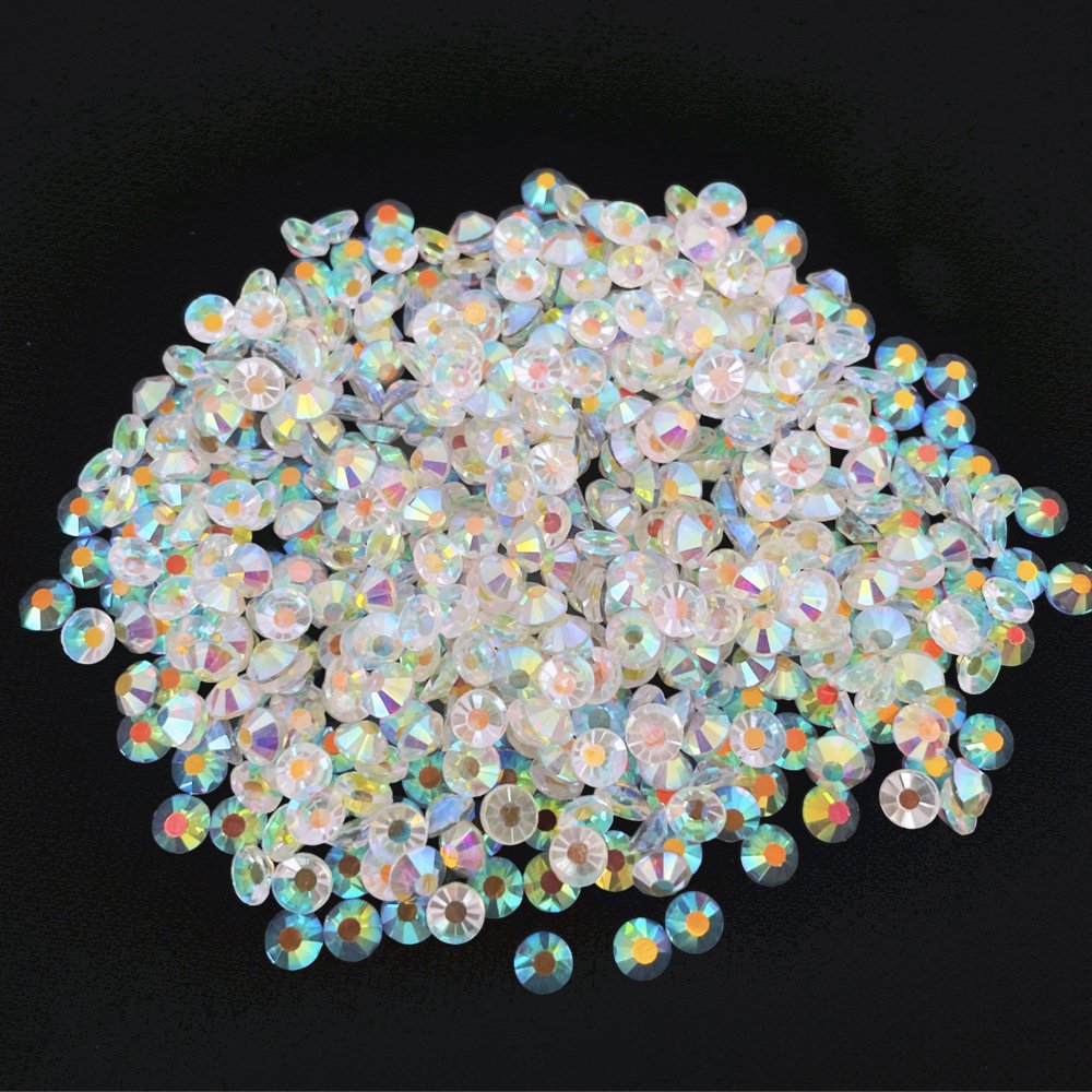 AB Glitter Glass Nail Art 1440pcs Ab/transparent Rhinestone DIY Round Crystal Manicure Diamond Ss6-ss30 Flat-back Non Hotfix 3D