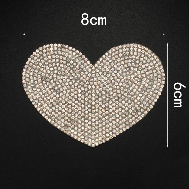 Custom Glass Rhinestone Heat Transfer Bodice Applique Heart Shape Resin Crystal Diy Hoodie Flat Back Hotfix Designer Rhinestone