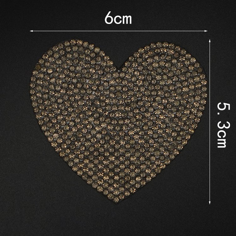 Custom Glass Rhinestone Heat Transfer Bodice Applique Heart Shape Resin Crystal Diy Hoodie Flat Back Hotfix Designer Rhinestone