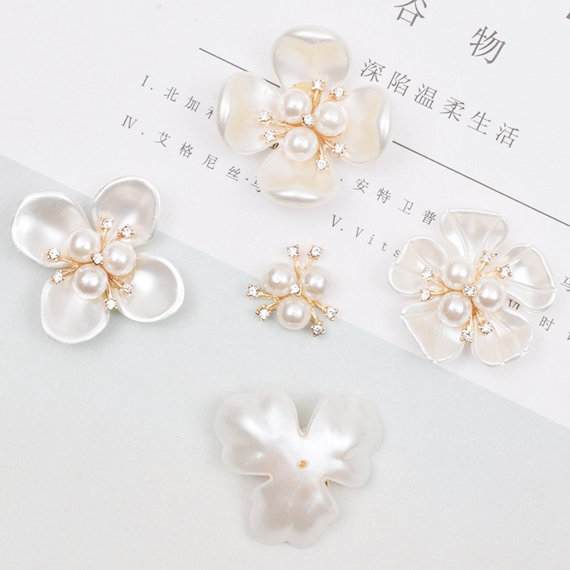 Flower Button Shell Button DIY Accessories Embellishment LSRB1107 Wholesale Rhinestone Metal Copper Flatback 2cm and 4cm Plating