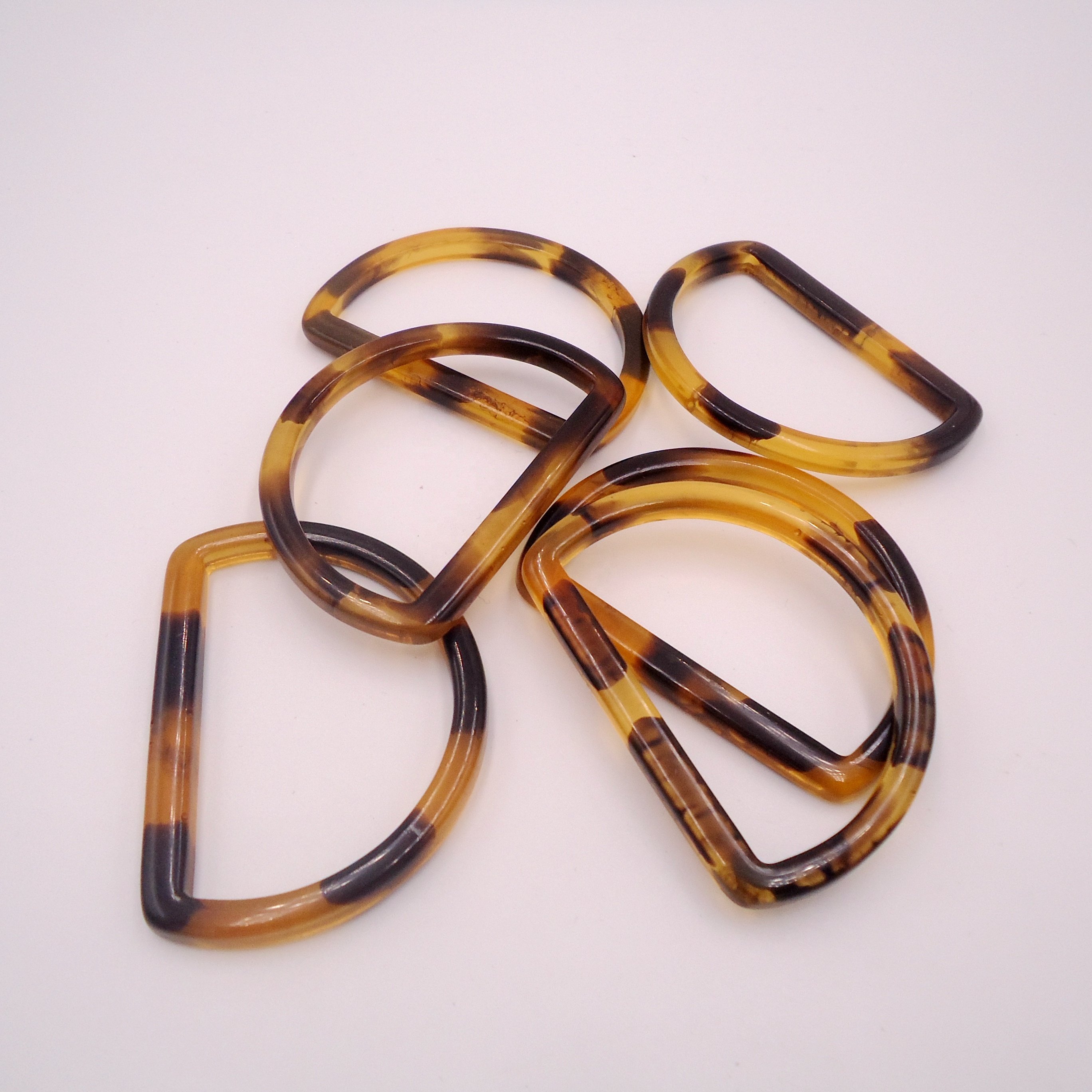 custom leopard resin plastic tortoise d ring buckle