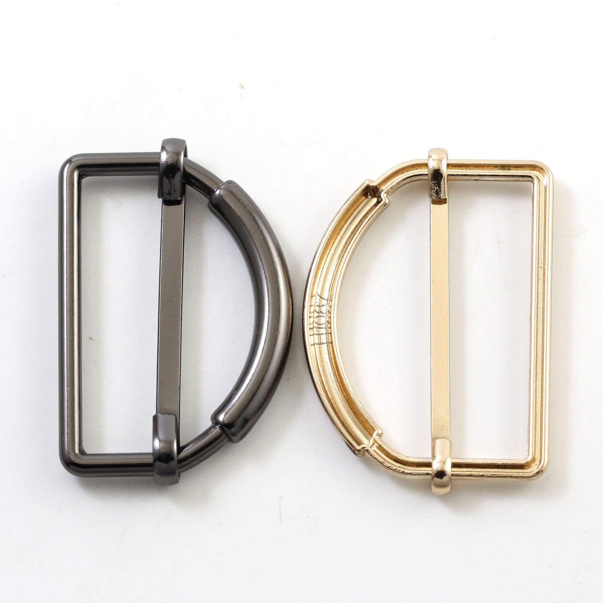 Metal-plated strap buckle three-speed adjustable D-word decorative buckle clothing bag activity buckle