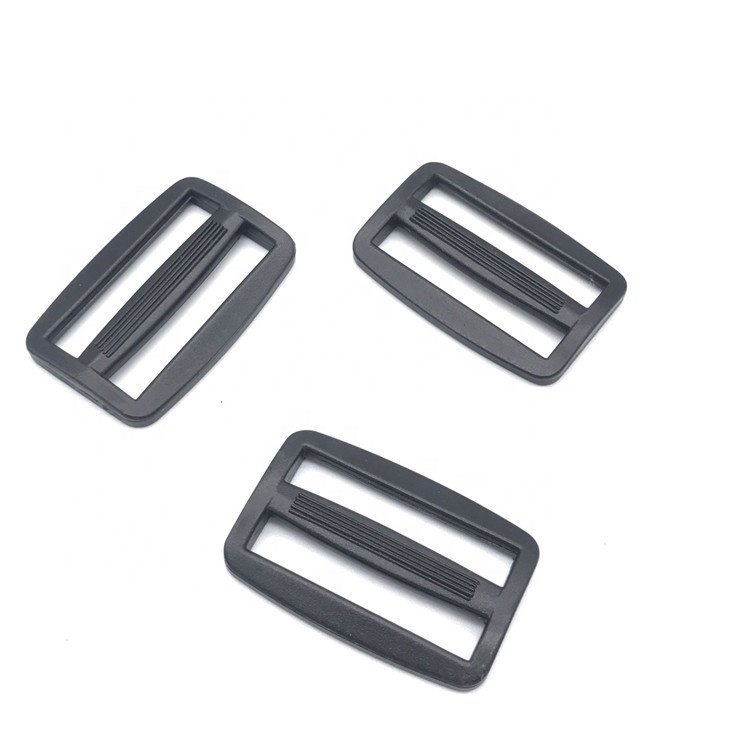 Ladder Lock Slider Tri Glide Buckle Webbing Adjuster for Backpack Strap Bag Black Plastic Anti-Slip Bag Accessories