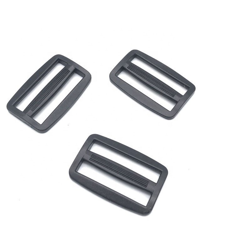Ladder Lock Slider Tri Glide Buckle Webbing Adjuster for Backpack Strap Bag Black Plastic Anti-Slip Bag Accessories
