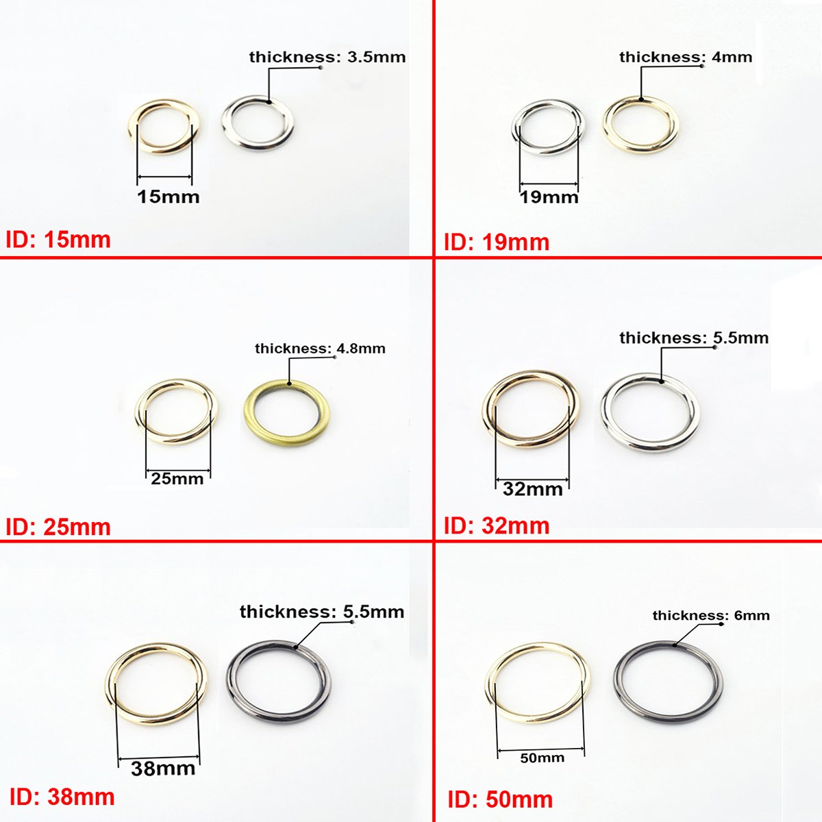 Metal O Ring Round Buckle for DIY Leather Craft Garment Webbing Bag Strap Shoes Hardware Accessories 5 Sizes CLOXY