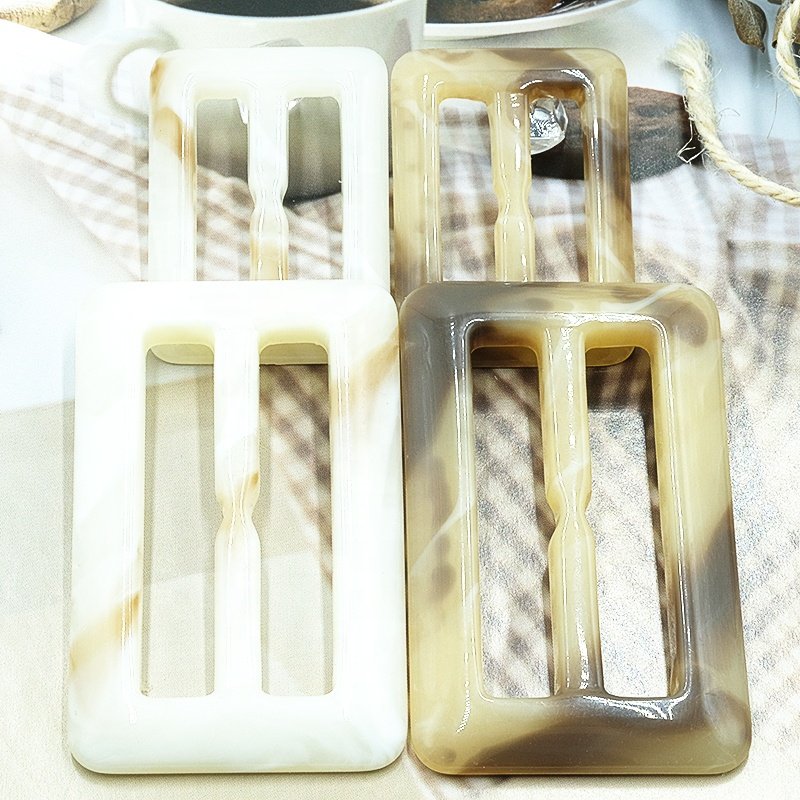 Custom buckles coffee Plastic resin women coats belt buckles Rectangle waist buckles buttons for clothing