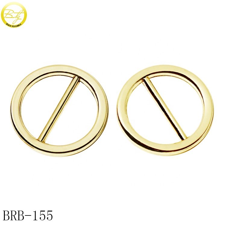 Wholesale bra hardware factory gold plated lingerie accessory adjuster buckle square clasps metal round rings for bikini
