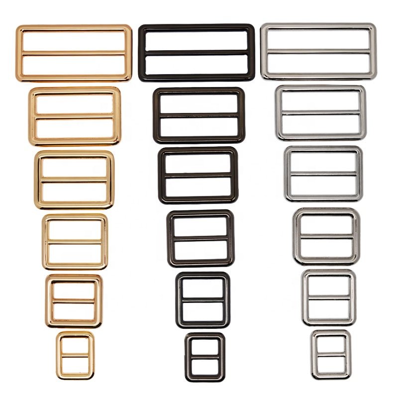 Factory handbag Tri glide buckle hardware accessories zinc alloy slider metal square buckle adjustable buckle for bags parts