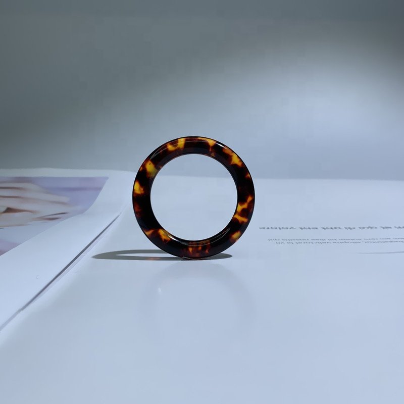 Peichi Customized Cellulose Acetate resin amber color O-ring round buckles for swimwear and handbag accessories parts