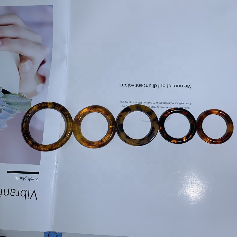 Peichi Customized Cellulose Acetate resin amber color O-ring round buckles for swimwear and handbag accessories parts