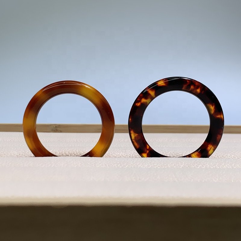 Peichi Customized Cellulose Acetate resin amber color O-ring round buckles for swimwear and handbag accessories parts