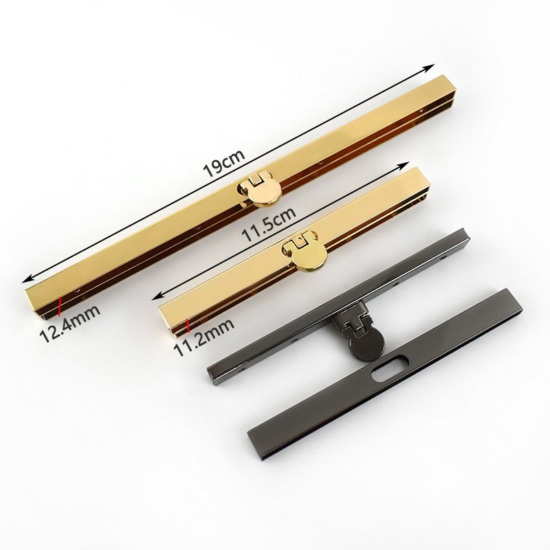 Meetee F1-74 11.5/19cm Alloy Purse Bar Frame Hardware Accessories Wallet Kisss Lock Clasp Bag Straight Side Clip Handle Buckles