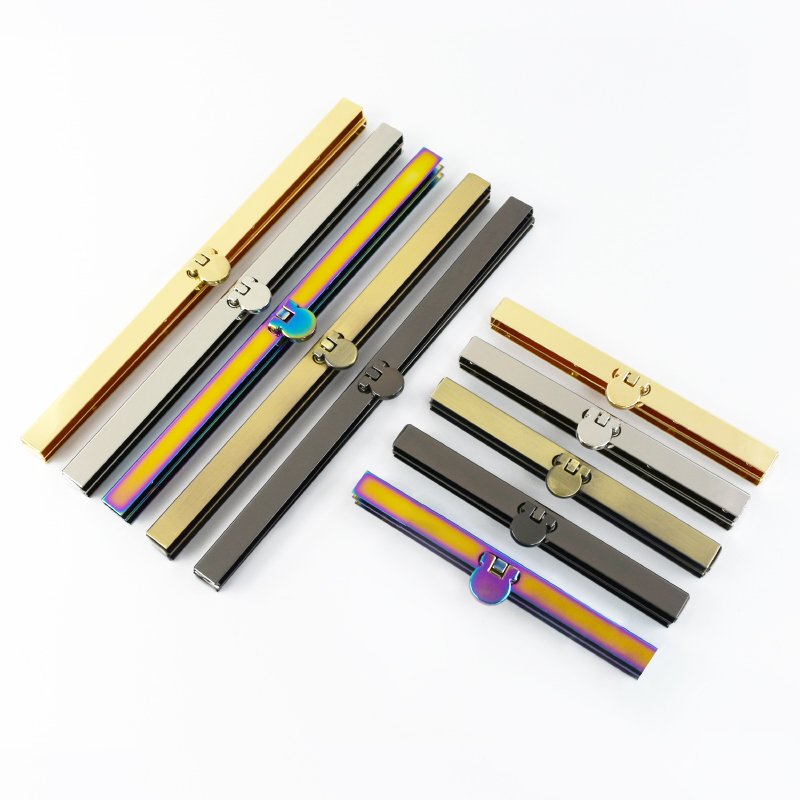 Meetee F1-74 11.5/19cm Alloy Purse Bar Frame Hardware Accessories Wallet Kisss Lock Clasp Bag Straight Side Clip Handle Buckles
