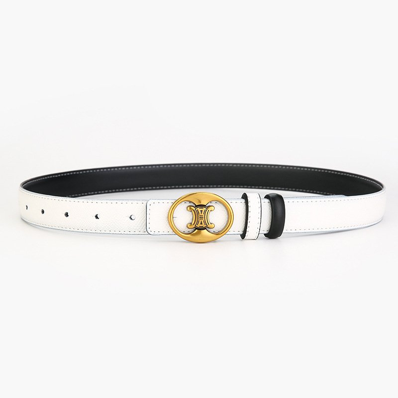 wholesale women's thin belt vintage brand designer belt letter buckle pu leather pin buckle versatile casual ladies belt