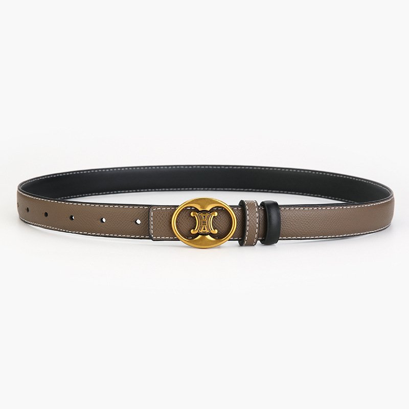 wholesale women's thin belt vintage brand designer belt letter buckle pu leather pin buckle versatile casual ladies belt