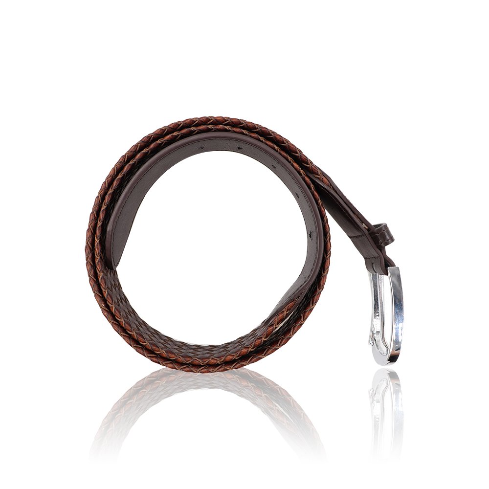 Wholesale Genuine Leather Strap Belts Alloy Pin Buckle Leather Weave Braided Men Blet