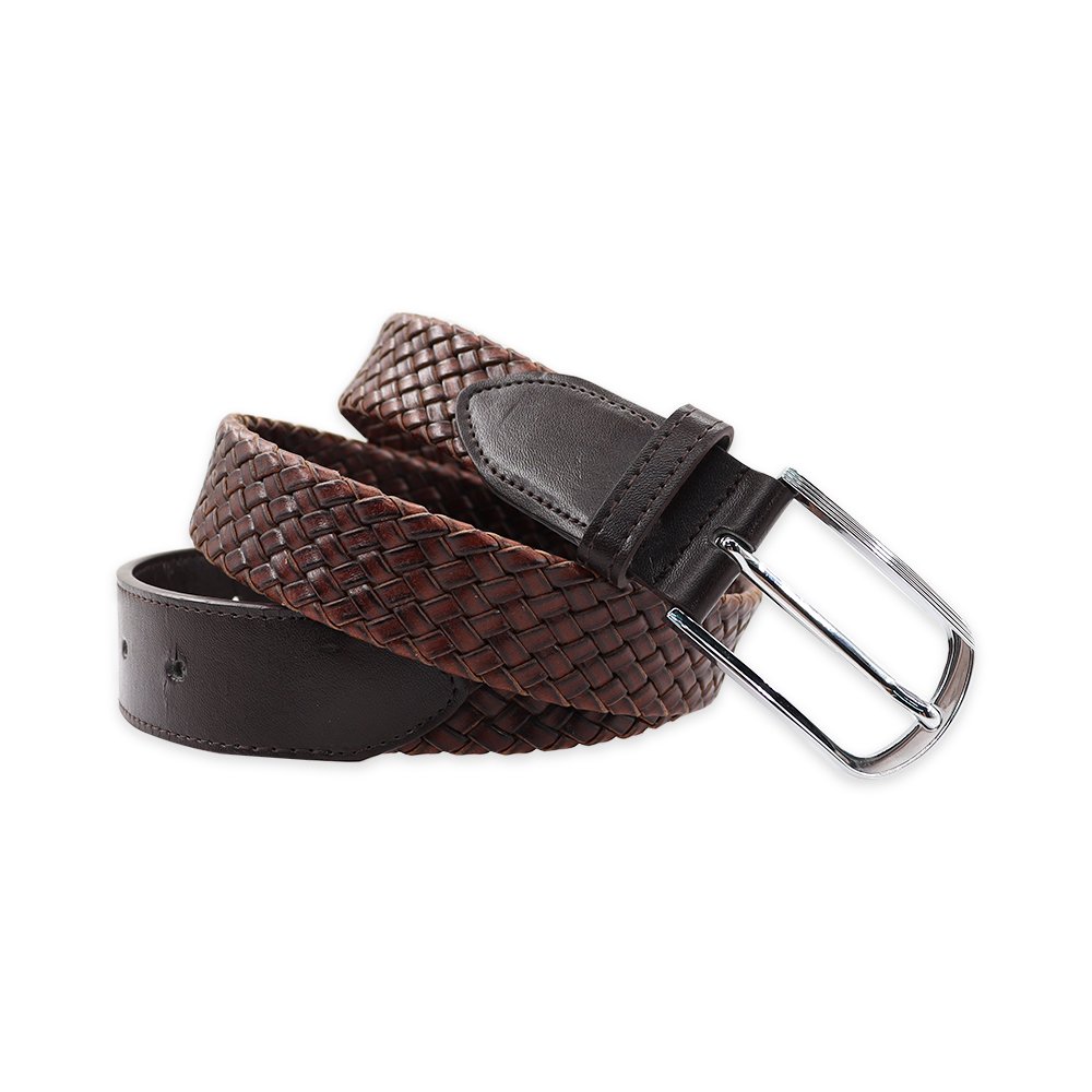 Wholesale Genuine Leather Strap Belts Alloy Pin Buckle Leather Weave Braided Men Blet