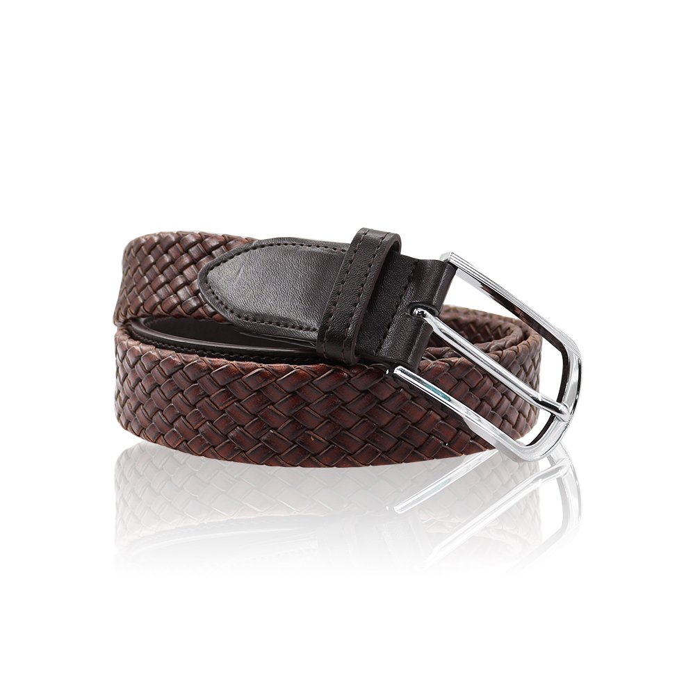 Wholesale Genuine Leather Strap Belts Alloy Pin Buckle Leather Weave Braided Men Blet
