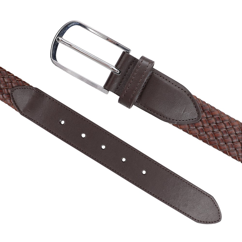 Wholesale Genuine Leather Strap Belts Alloy Pin Buckle Leather Weave Braided Men Blet