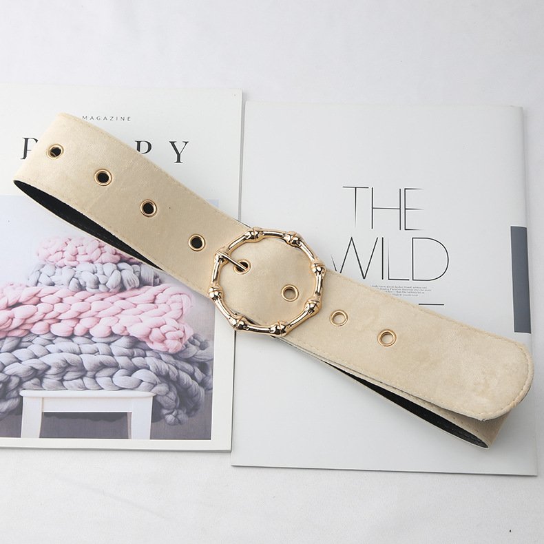 Round Buckle Belt fashion Wide Belt classic Dress Belt