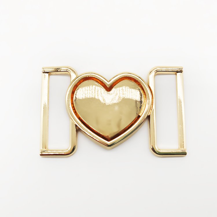 Wholesale Clothing Accessories Diy Sewing Material Coat Belt Quick Release Snap Buckle Metal Heart Shape Gold Decorative Buckle
