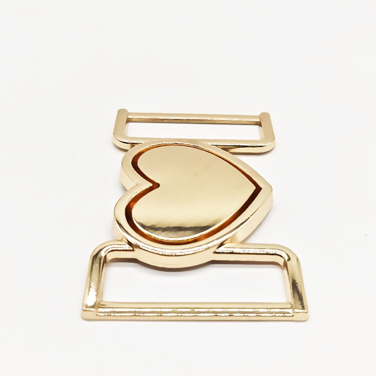 Wholesale Clothing Accessories Diy Sewing Material Coat Belt Quick Release Snap Buckle Metal Heart Shape Gold Decorative Buckle