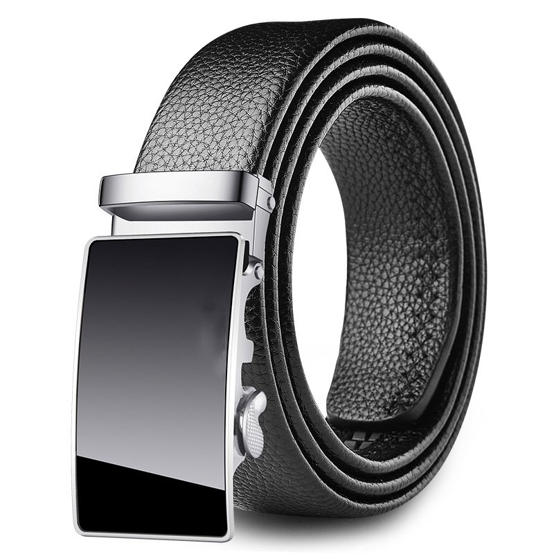 TXL377 Automatic Buckle Belt Casual Versatile Jeans Men Waist Straps 120cm Fashion Adjustable Male Soft PU Leather Belts