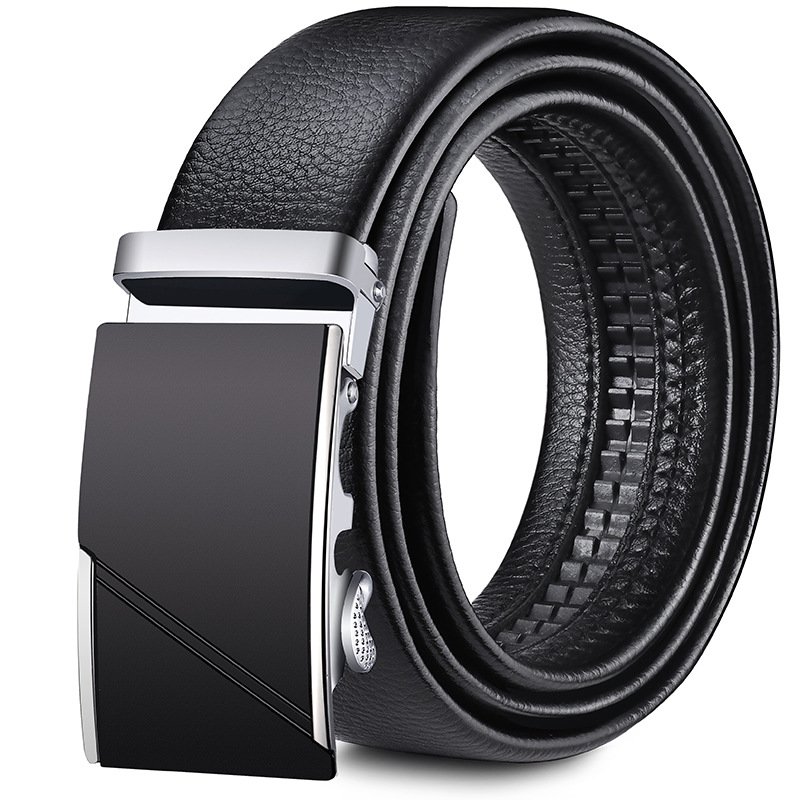 TXL377 Automatic Buckle Belt Casual Versatile Jeans Men Waist Straps 120cm Fashion Adjustable Male Soft PU Leather Belts
