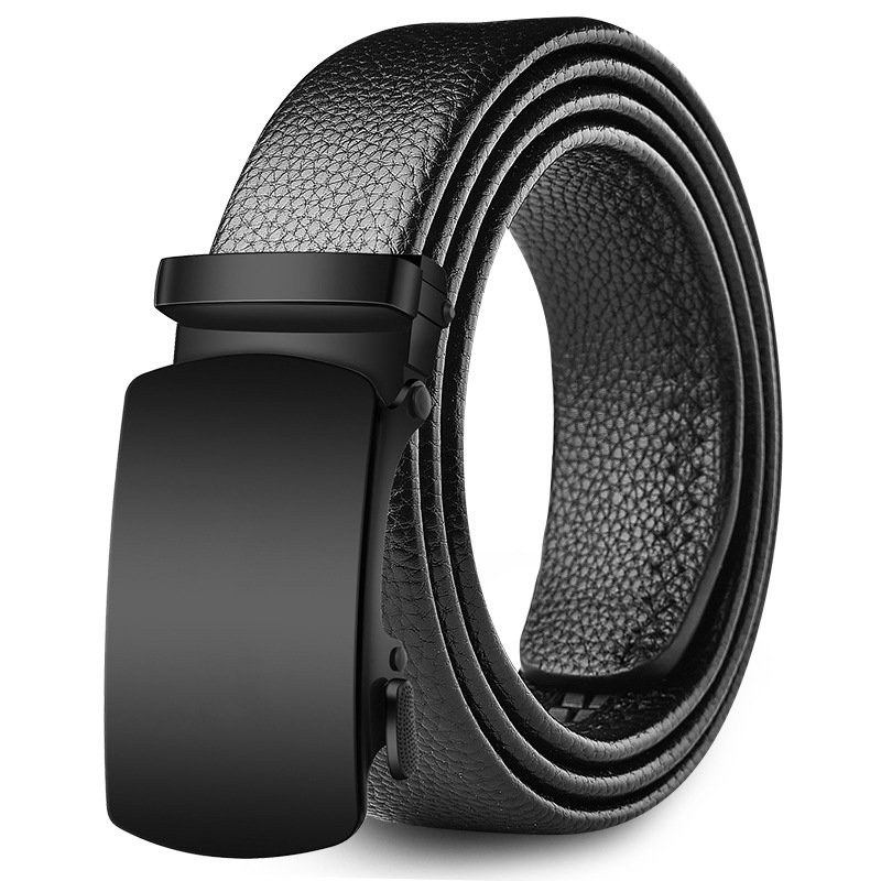 TXL377 Automatic Buckle Belt Casual Versatile Jeans Men Waist Straps 120cm Fashion Adjustable Male Soft PU Leather Belts