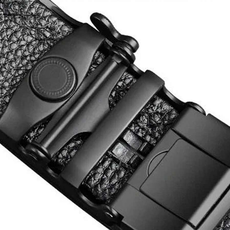 TXL377 Automatic Buckle Belt Casual Versatile Jeans Men Waist Straps 120cm Fashion Adjustable Male Soft PU Leather Belts