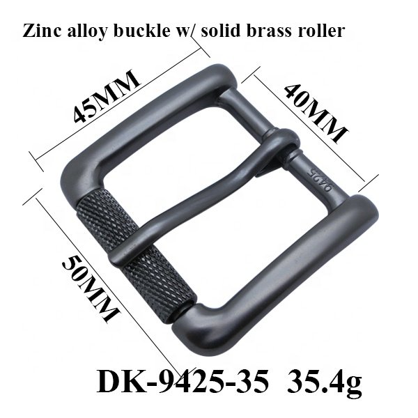 35Mm Antique Brass Silver Matte Coating Jeans Bags Black Chrome Square Metal Leather Belt Roller Stopper Pin Belt Buckle