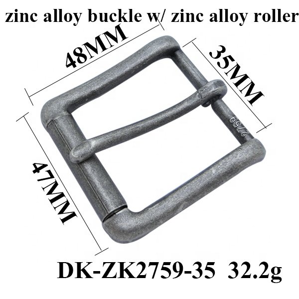 35Mm Antique Brass Silver Matte Coating Jeans Bags Black Chrome Square Metal Leather Belt Roller Stopper Pin Belt Buckle