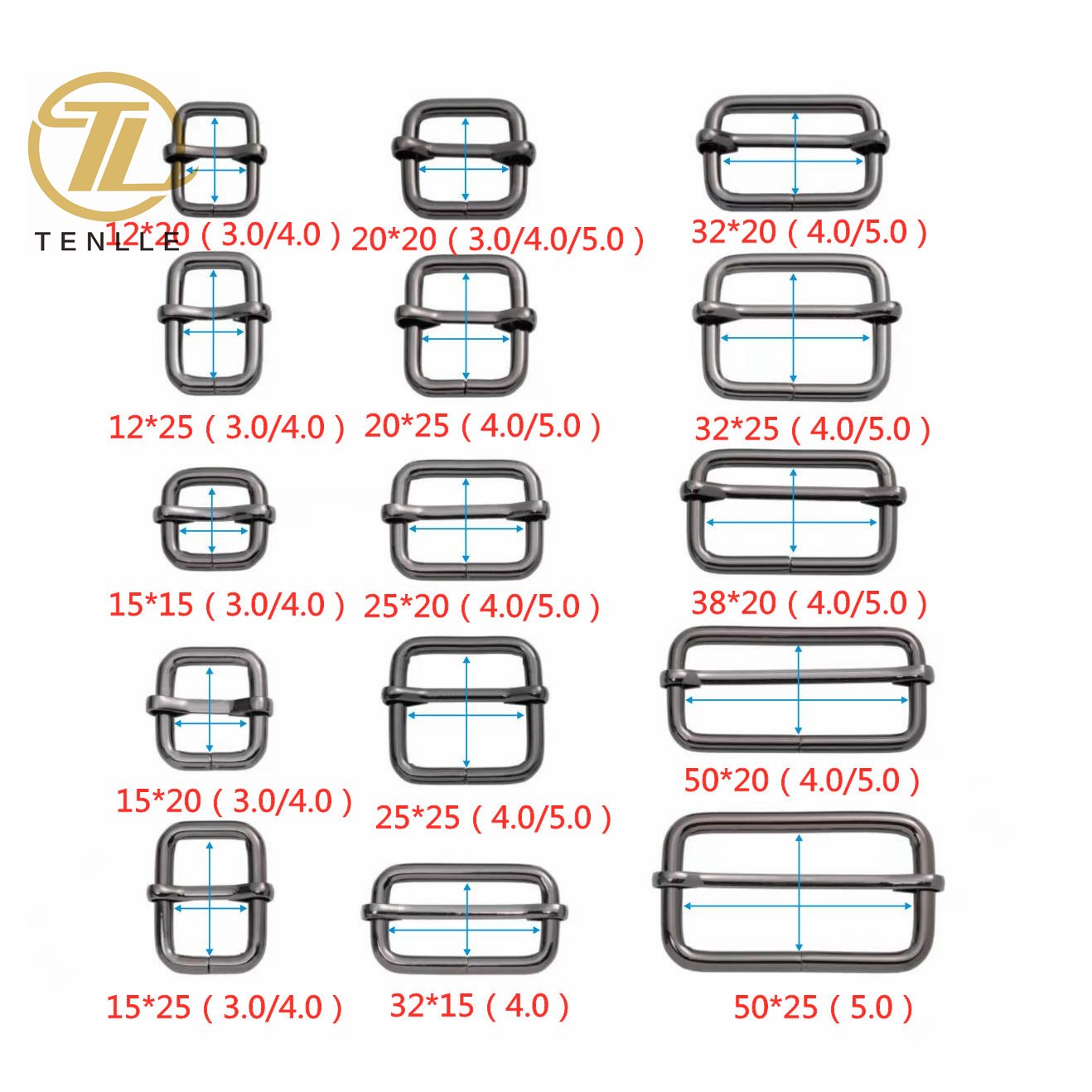 tri glide buckle for 25mm webbing stainless steel
