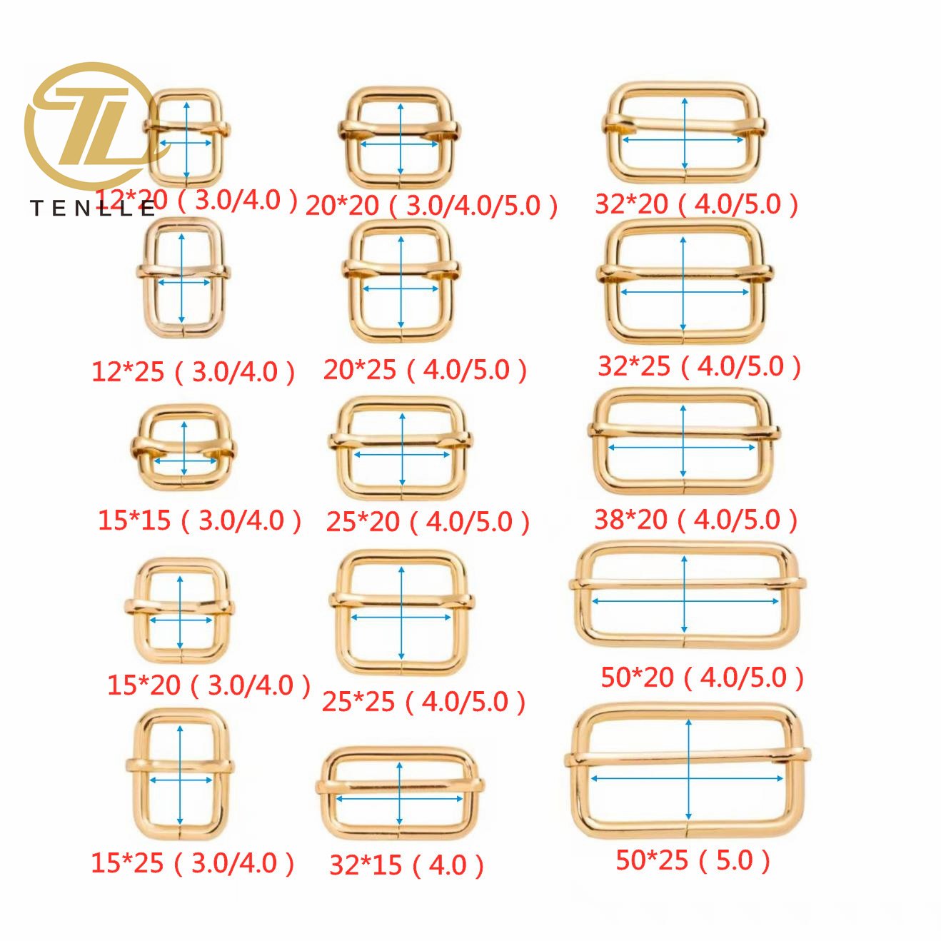 tri glide buckle for 25mm webbing stainless steel