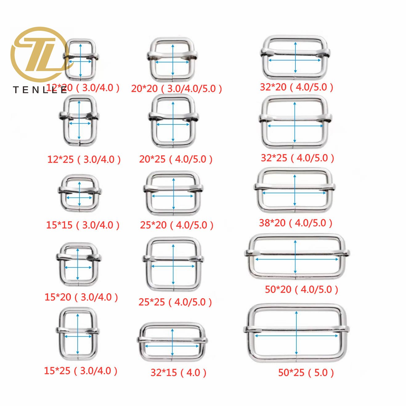 tri glide buckle for 25mm webbing stainless steel