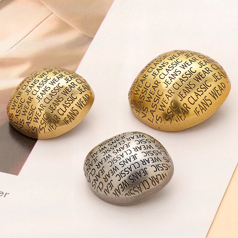 Vintage metal buttons irregular English decorative stone buckle men's and women's coats irregular buttons