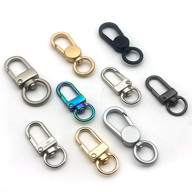 Wholesale custom metal lobster clasp multiple sizes rotary trigger hook key chain