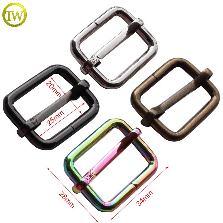 Professional made 20mm metal tri-glide pin buckle alloy metal bag buckle strap adjustable buckle