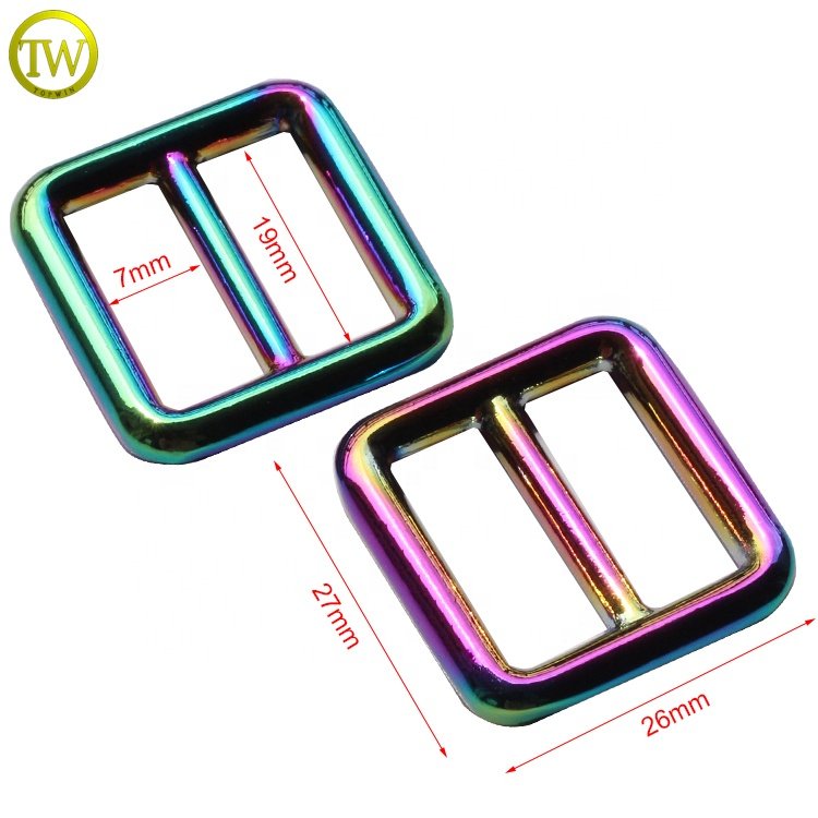 Professional made 20mm metal tri-glide pin buckle alloy metal bag buckle strap adjustable buckle