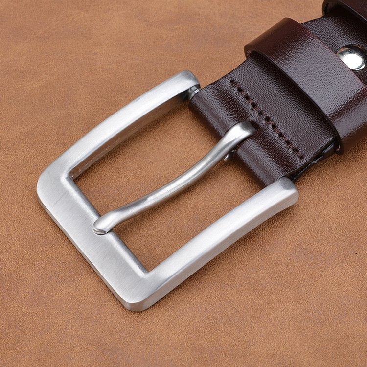 Men's Belt Leather Dress Belt with stainless steel Buckle for Casual Business pure top layer cowhide leather belt