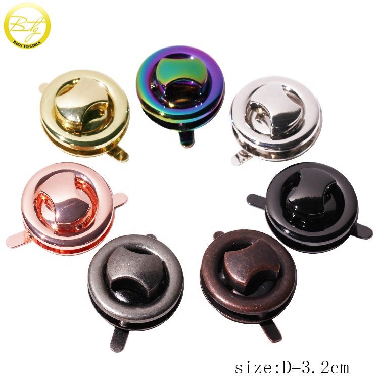 High quality handbag lock blanks wholesale decoration hardware turn lock clasp buckle for leather craft