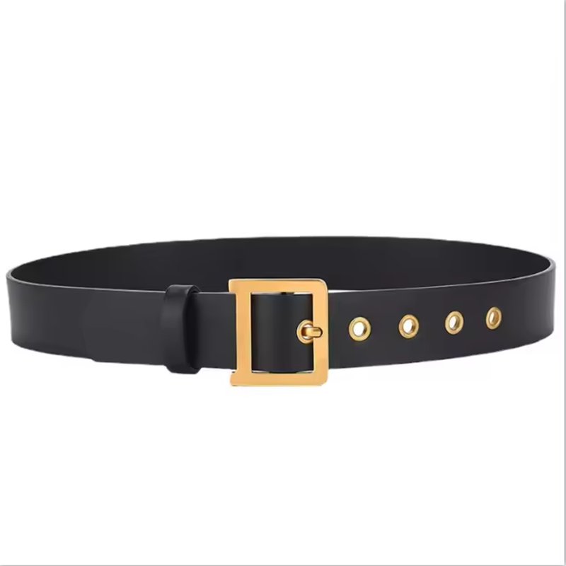 Men's leather fashion belt real cowhide automatic buckle B belt business leisure Checkered Belt