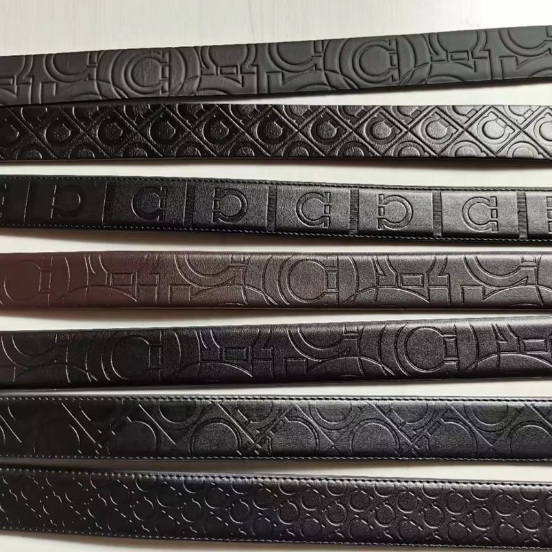 Men's leather fashion belt real cowhide automatic buckle B belt business leisure Checkered Belt