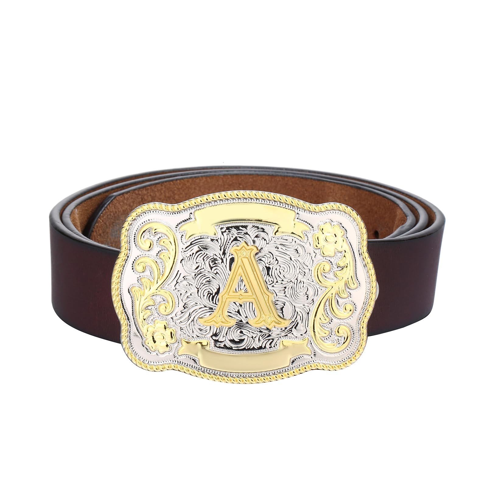 Wholesale Price Custom Golden Metal Men Belt Buckle Western Cowboy Rodeo Initial Letter Belt Buckle