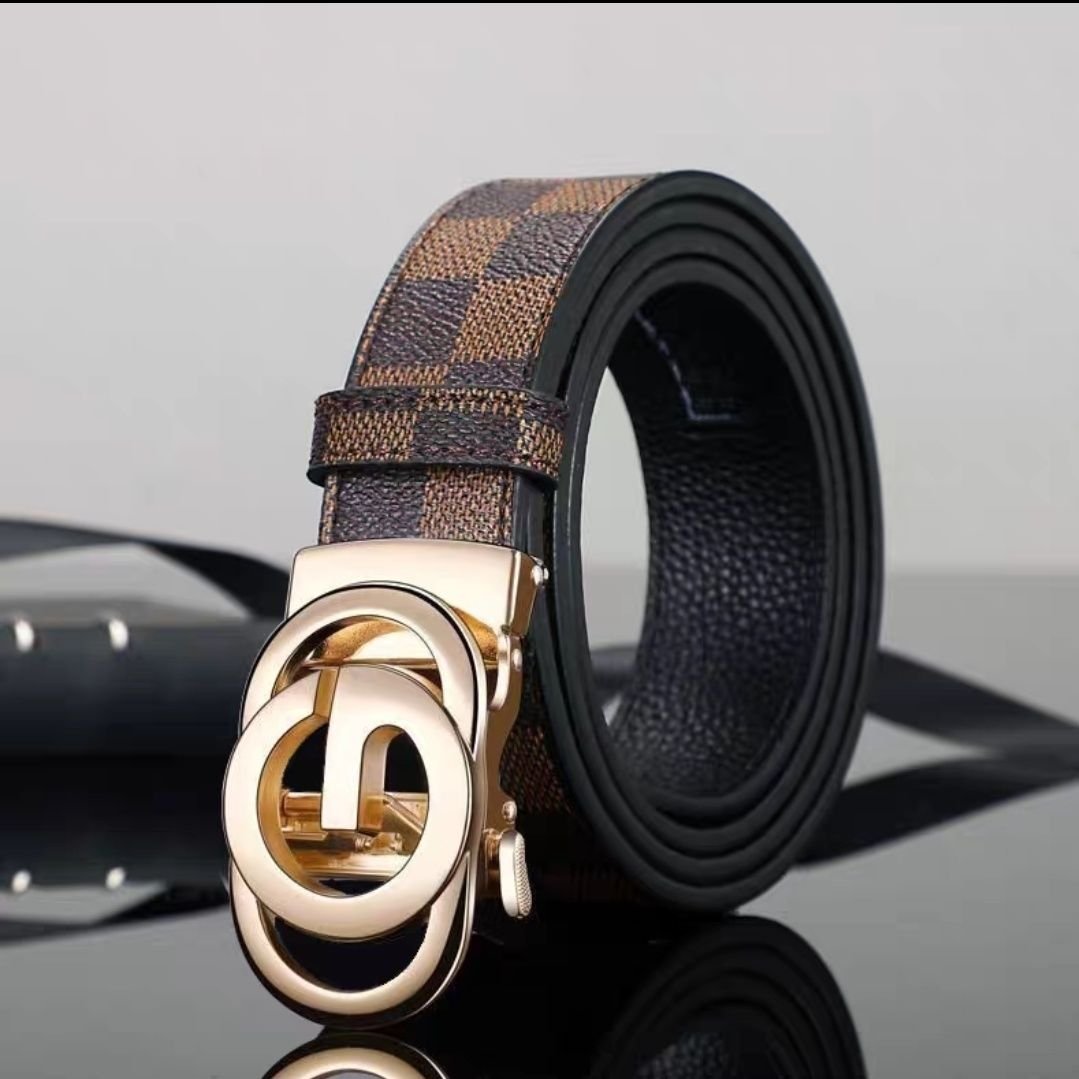 Wanshui Men's genuine leather belt business automatic buckle cowhide belt simple fashion waistband brand designer belt