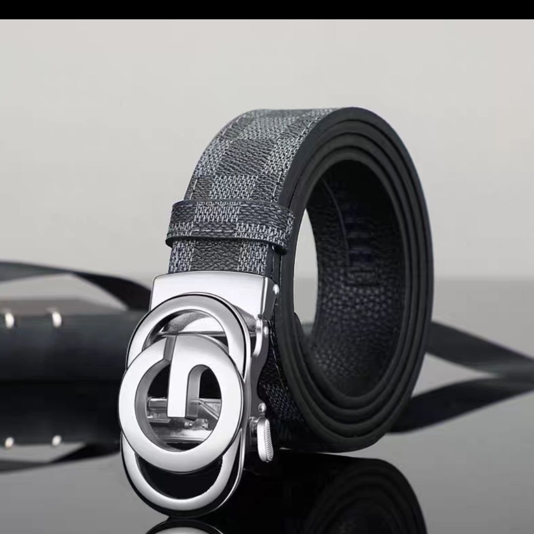 Wanshui Men's genuine leather belt business automatic buckle cowhide belt simple fashion waistband brand designer belt