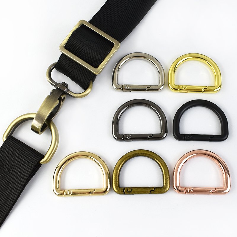 MeeTee XP047 Open Ring Handbag Straps 25*18mm Clasp Snap D Ring Buckles Zinc Alloy Hardware Accessories for Clothing and Luggage